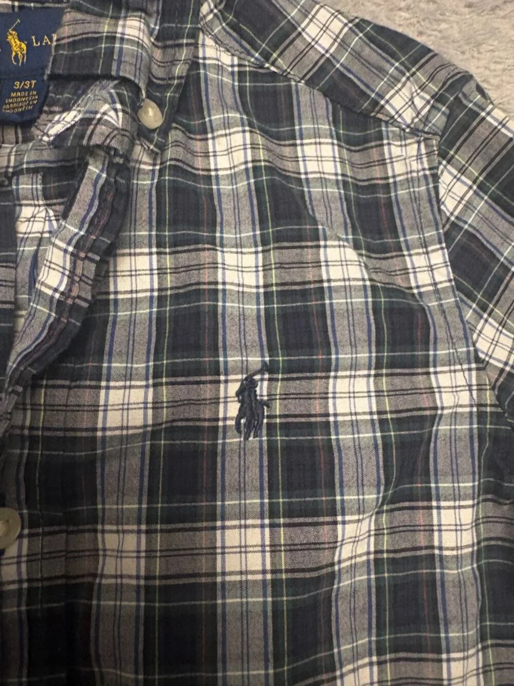 Ralph Lauren Button Up Polo Shirt Long Sleeve Kids Size 3T